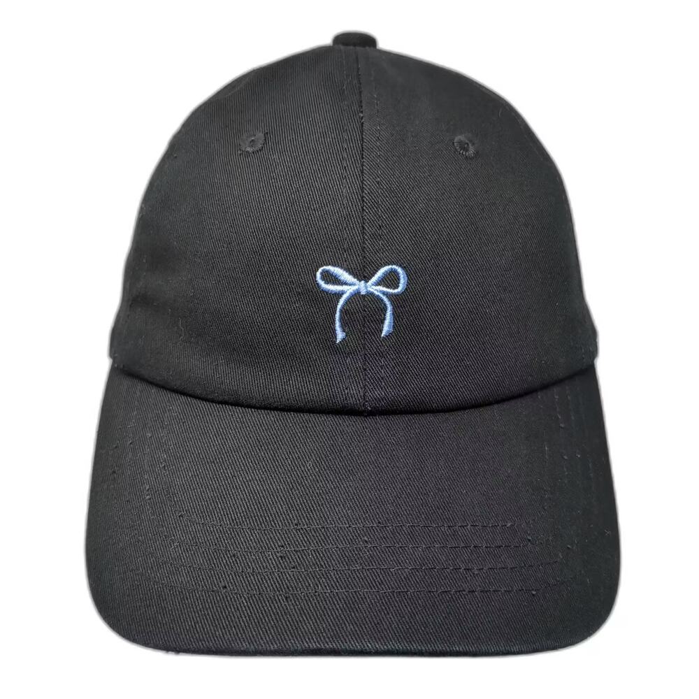 DAILYLOOK Baseball Cap Black Blue One Size Embroidered Adjustable Cotton Hat